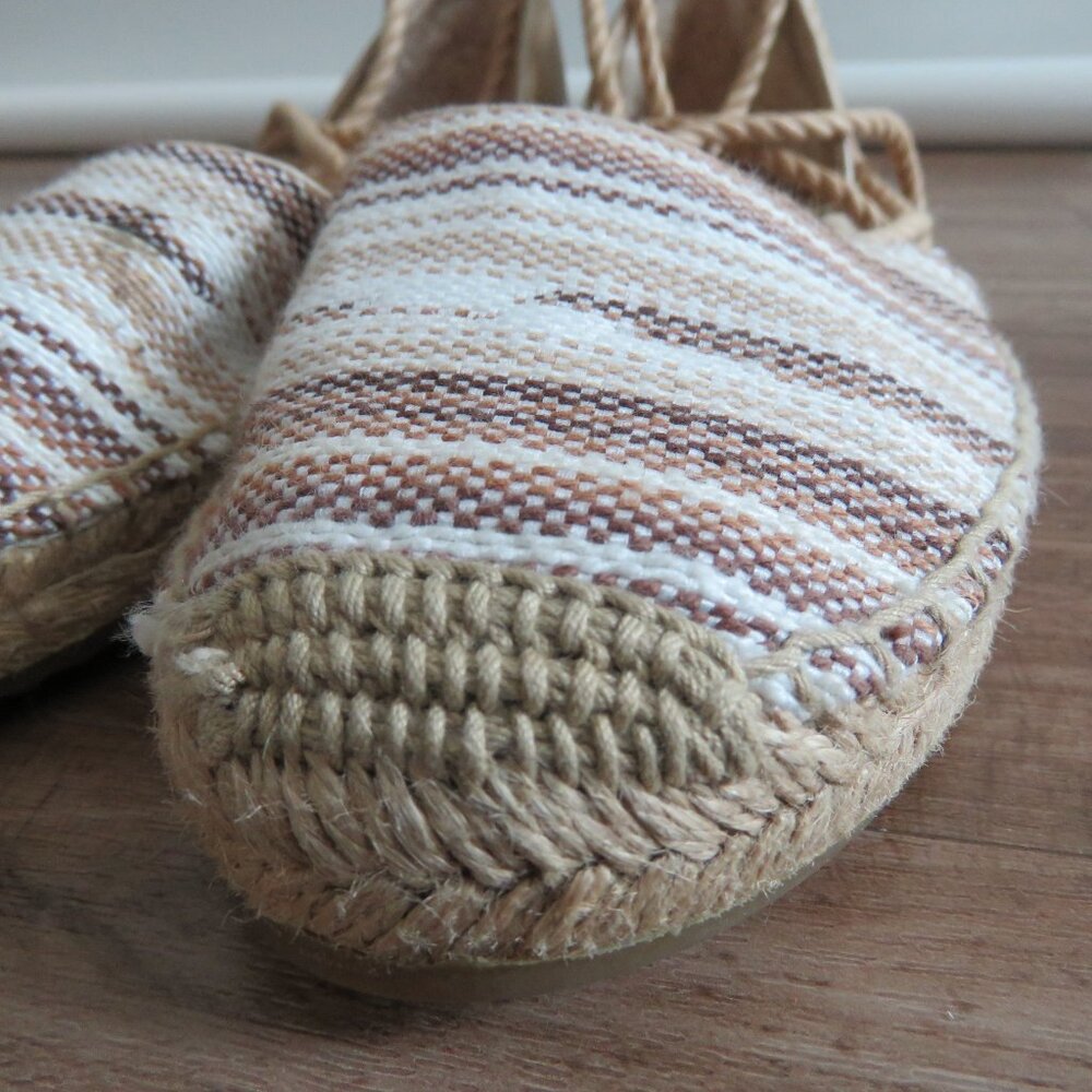 UGG Libbi Serape Leather Woven Espadrilles Flat Shoes in Beige Cream - Size US 8 - Picture 5 of 14